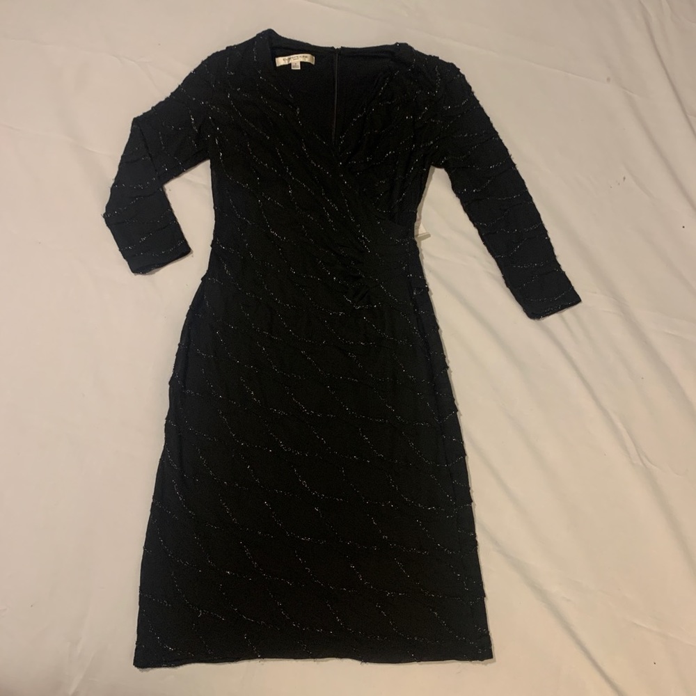 6 NWD Evan Picone black silver metallic dress
